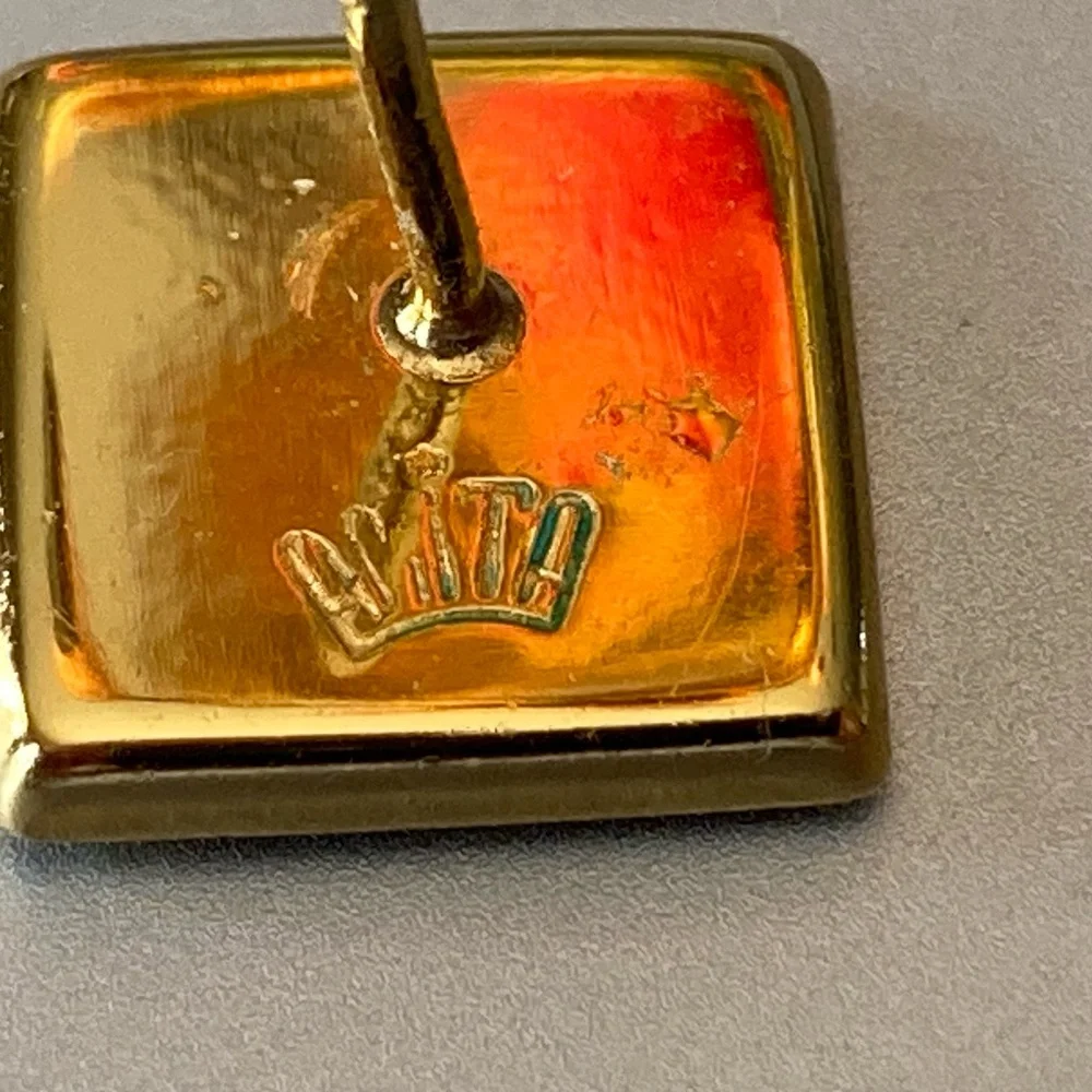Vintage ARITA Japanese Mixed-Metal Tie Tack / Lapel Pin – Gold Inlay Landscape